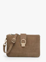 Sac Bandouli�re Equestre Croco Cuir Etrier Beige equestre croco EECQ0143